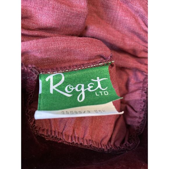 Roget Vintage 1960s Girls Red Velvet Elastic Waist Mini Skirt Size 6X USA - Picture 11 of 11